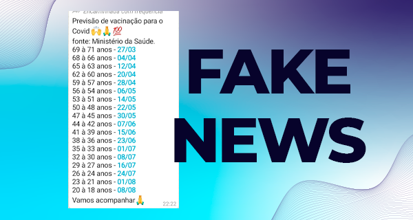 Calendário com “previsão” de vacinação de Covid-19 até o fim do ano é falso; entenda