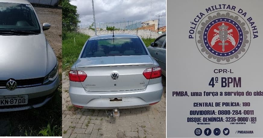 Policiais do Quarto Batalhão de Alagoinhas localizam, na manhã de hoje, um veículo .