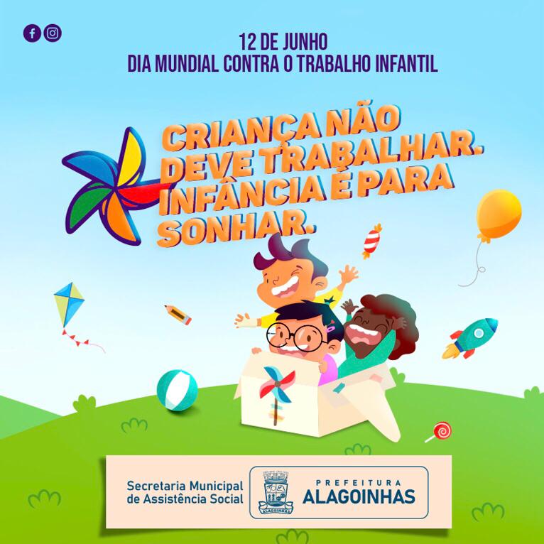 Prefeitura de Alagoinhas contra o trabalho infantil; confira a programação.