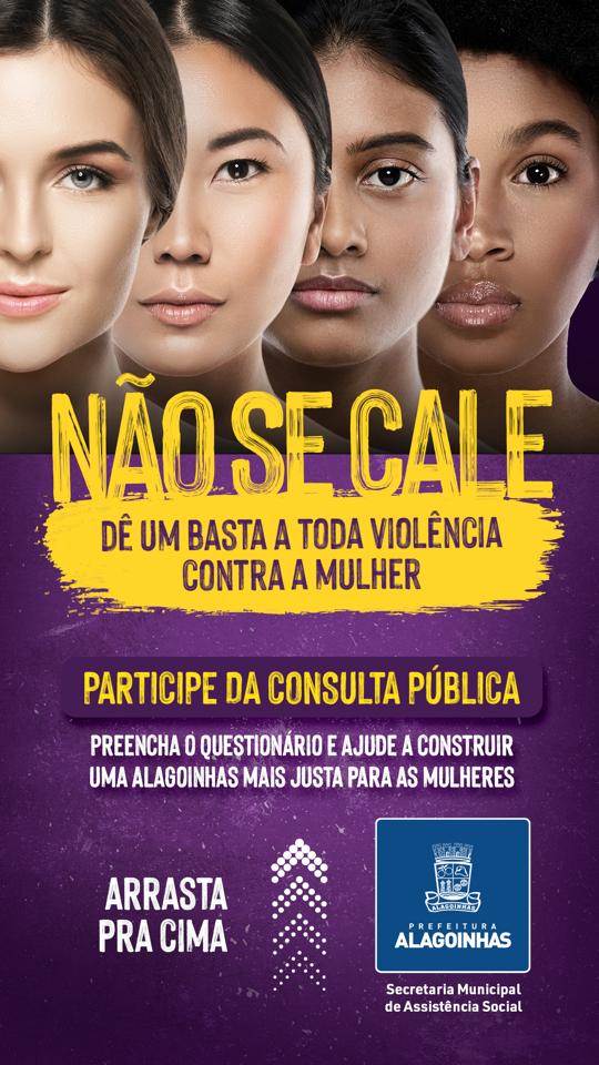Prefeitura de Alagoinhas abre Consulta Pública on-line para campanha de enfrentamento à violência contra as mulheres
