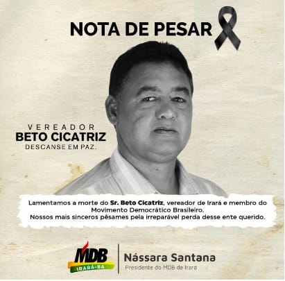 Irará: Vereador “Beto Cicatriz” foi assassinado em sua residência na madrugada de hoje (11).