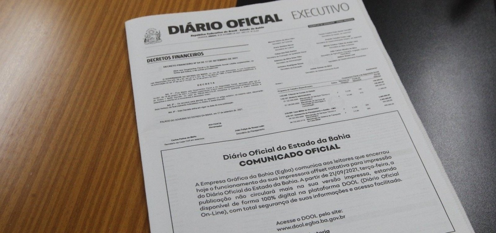 Diário Oficial do Estado deixa de circular versão impressa