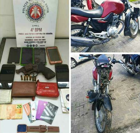 Dupla suspeita de roubos é presa após trocar tiros com policiais militares em Alagoinhas