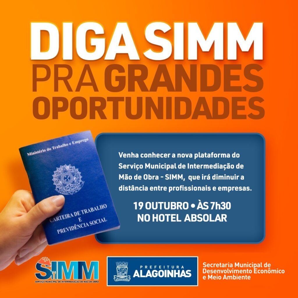 Prefeitura de Alagoinhas fará lançamento da plataforma do Serviço Municipal de Intermediação de Mão de Obra