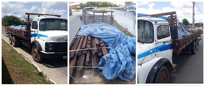Caminhão foi apreendido com trilhos da linha férrea em Alagoinhas