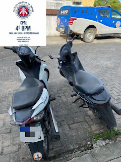 Alagoinhas : Policiais do Quarto Batalhão recuperam motocicletas roubadas