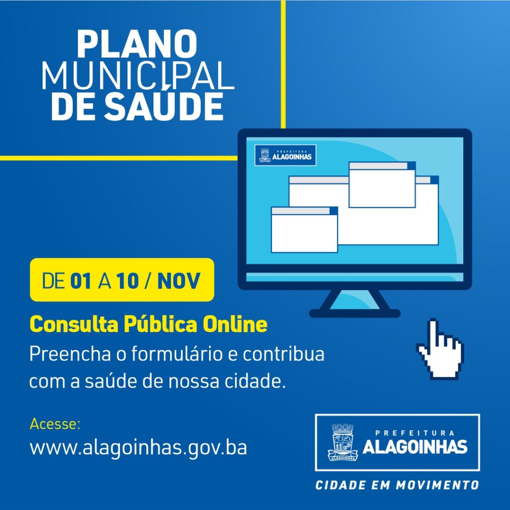 Prefeitura de Alagoinhas convida população para consulta pública na elaboração do Plano Municipal de Saúde
