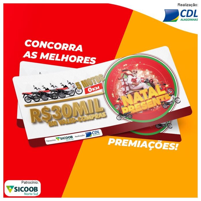 Com campanha ”Natal Presente” comércio de Alagoinhas sorteará 5 motos e 30 mil reais em vales compras para clientes; primeiro sorteio acontece no dia 07 de dezembro