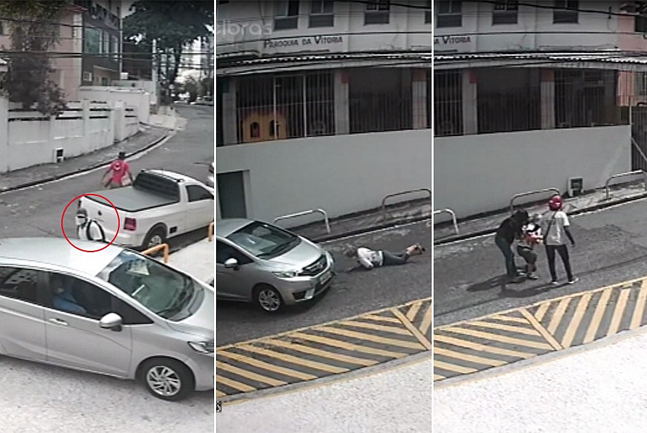 Vídeo: Assaltante leva carro com idoso dentro e atropela mulher em fuga na Graça