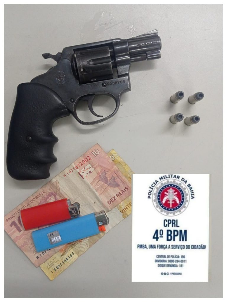 Policiais apreendem mais uma arma de fogo, e prendem homem em flagrante delito em Alagoinhas