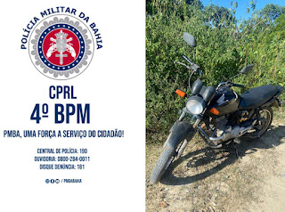 Policiais recuperam motocicleta furtada em Alagoinhas
