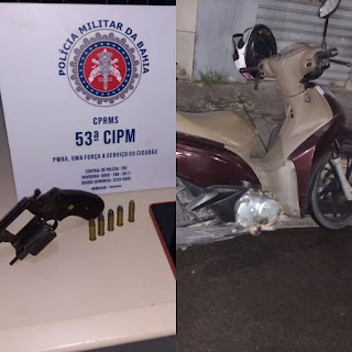 Policiais da 53ª CIPM efetuam prisão de dupla acusada de roubar motocicleta em Alagoinhas