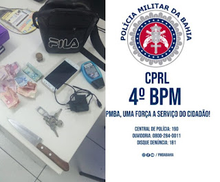 Alagoinhas: Policiais do 4º BPM realizam condução por ameaça com arma branca