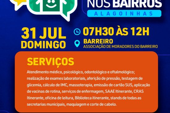 Alagoinhas:Domingo (31) tem Ouvidoria nos Bairros com serviços gratuitos para os moradores do Barreiro