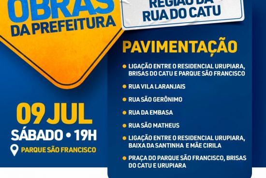 Sábado (09) terá anúncio de obras na região da Rua do Catu em Alagoinhas