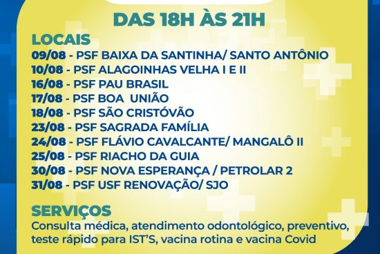 Corujão da Saúde: Prefeitura de Alagoinhas continua levando atendimento à população no turno da noite