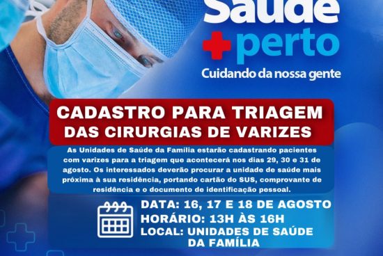 Prefeitura de Alagoinhas realiza cadastro para triagem para cirurgias de Varizes