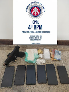 Alagoinhas: Policiais do 4° BPM realiza apreensão de simulacro de fogo e drogas