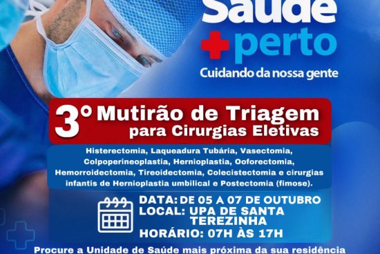 Alagoinhas: Terceiro Mutirão de triagem para cirurgias eletivas começa nesta quarta-feira, 05 de outubro