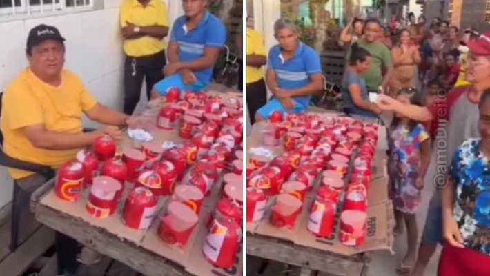 Viralizou: Pré-candidato a vereador causa polêmica ao distribuir mortadela em bairro carente