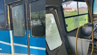 Alagoinhas: Bandidos atiram contra ônibus durante assalto no Jacaré de Fora em Alagoinhas