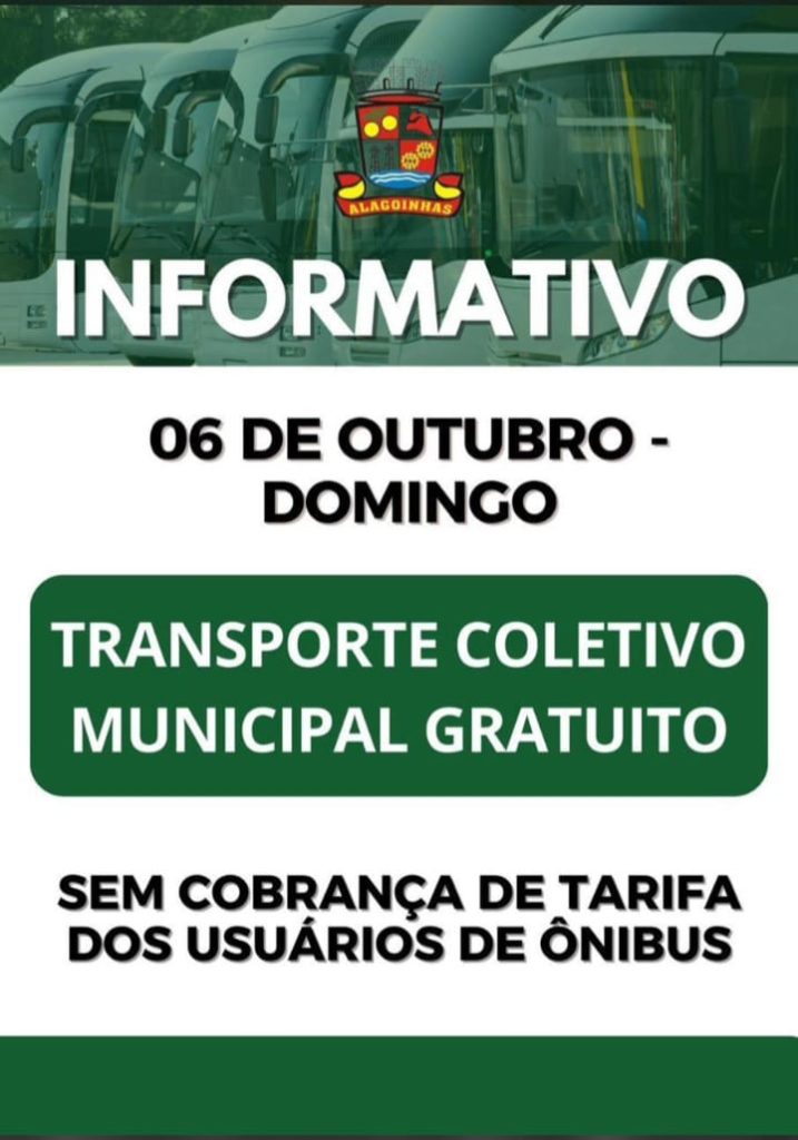 Eleições 2024: Neste domingo(06),o transporte público será gratuito em Alagoinhas